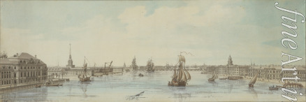 Lespinasse Louis-Nicolas de - View of the banks of the river Neva between the Winter Palace and the Academy of Sciences