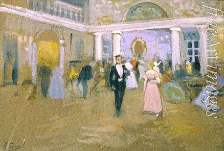 Stepanow Alexei Stepanowitsch - Ball im Hause der Larins. Illustration zum Versepos Eugen Onegin von A. Puschkin