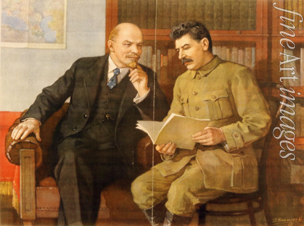 Vasilyev Pyotr Vasilyevich - Lenin and Stalin (Poster)
