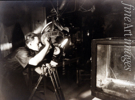 Anonymous - Jean Painlevé Filming an Aquarium for His Documentary 