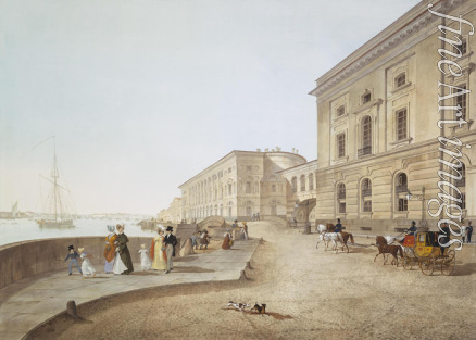 Beggrov Karl Petrovich - View of the Neva Embankment by the Old Hermitage Building