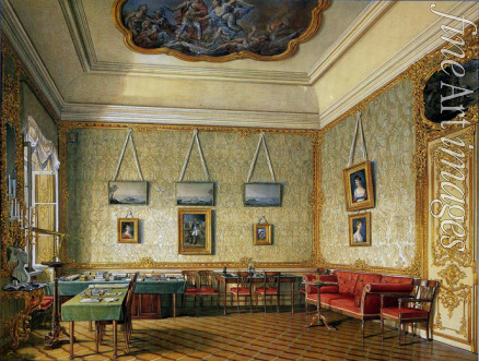 Hau Eduard - The Working or Small Study of Emperor Alexander I at the Great Palace in Tsarskoye Selo