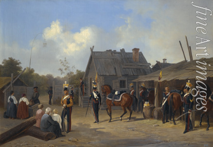 Ladurner Adolphe - Soldiers bivouacking in a village