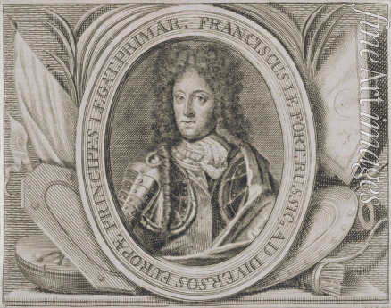 Unbekannter Künstler - Porträt des ersten russischen Admirals François Le Fort (1656-1699)