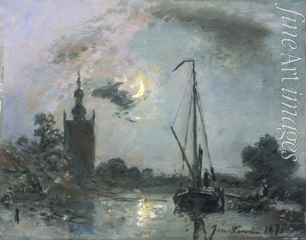 Jongkind Johan Barthold - Overschie in the Moonlight