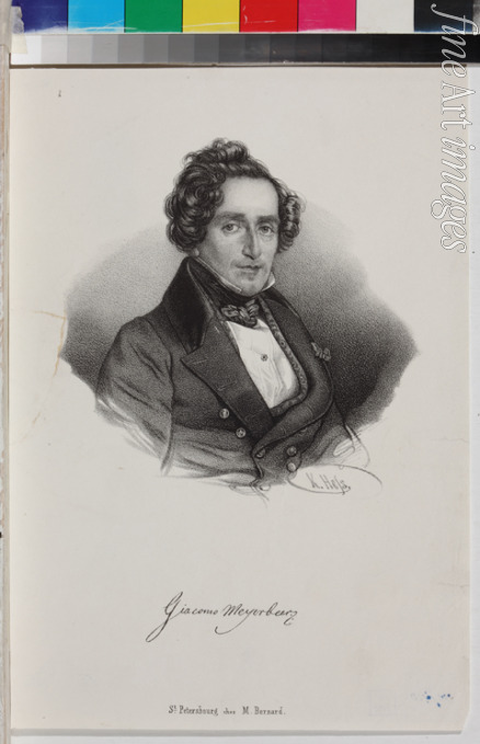 Hess Karl - Portrait of the composer Giacomo Meyerbeer (1791-1864)