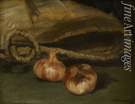 Manet Édouard - Stillleben mit Tasche und Knoblauch