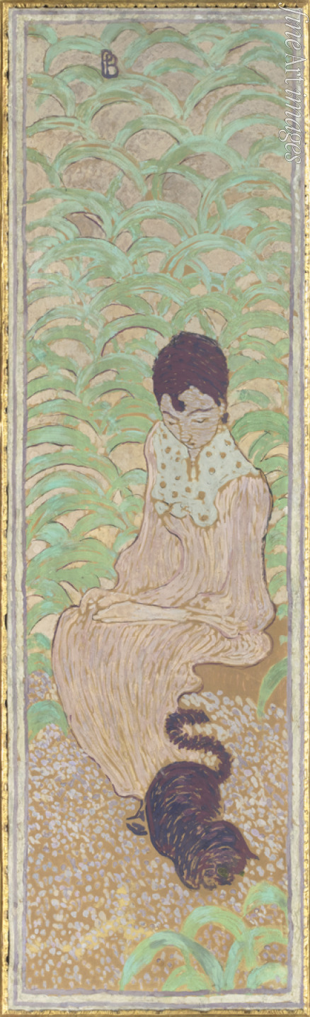 Bonnard Pierre - Femmes au jardin: femme assise au chat (Frauen im Garten: Sitzende Frau mit Katze)