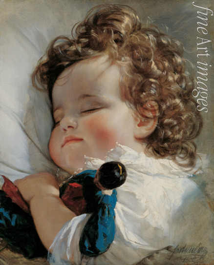 Amerling Friedrich Ritter von - Porträt von Prinzessin Marie Franziska von Liechtenstein (1834-1909) im Alter von zwei Jahren