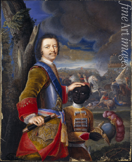 Mardefeld Gustav Freiherr von - Peter the Great with his page Abraham Hannibal
