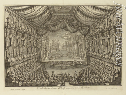 Vasi Giuseppe - Die Aufführung von La Serenata im Palazzo Reale (Königspalast) von Neapel