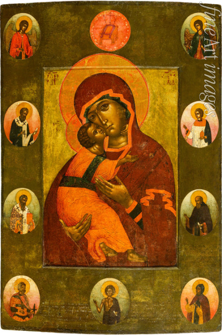 Ushakov Simon (Pimen) Fyodorovich - The Virgin of Vladimir with Selected Saints