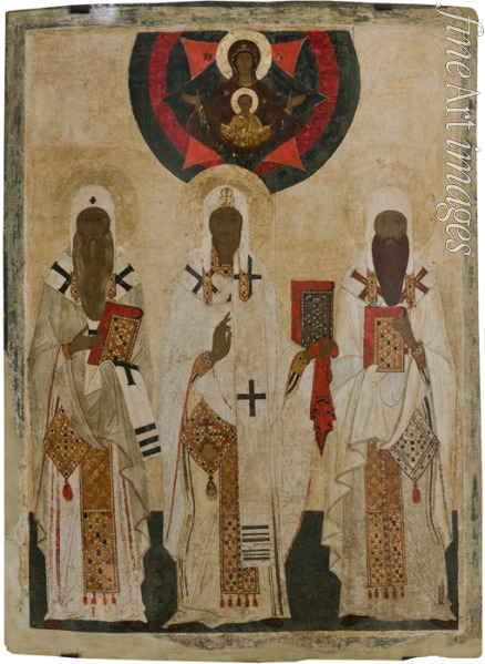 Russian icon - The three saint bishops of Rostov: Isaiah, Leontius and Ignatius