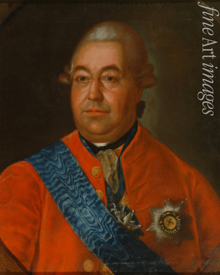 Unbekannter Künstler - Porträt von Graf Roman Illarionowitsch Woronzow (1717-1783)