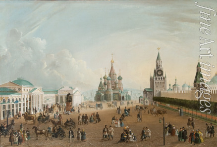 Unbekannter Künstler - Blick auf den Roten Platz in Moskau