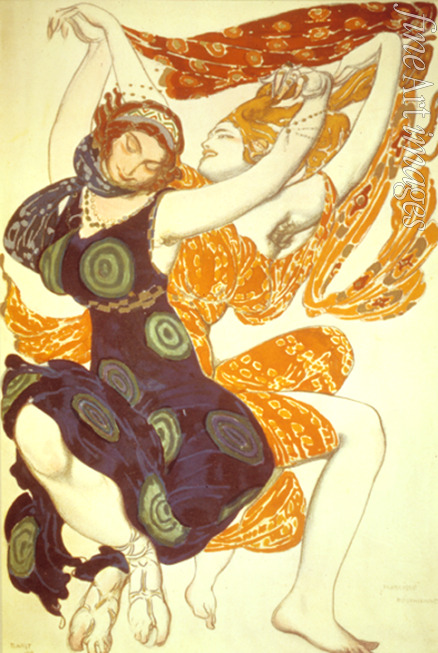 Bakst Léon - Zwei Böotierinnen. Kostümentwurf zum Ballett Narcisse von N. Tscherepnin