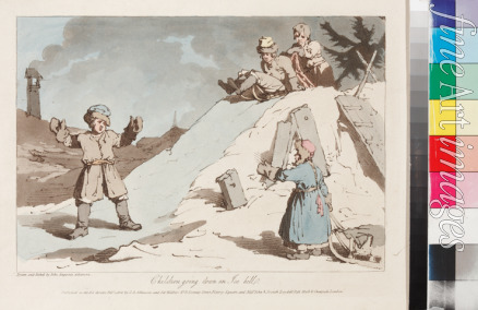 Atkinson John Augustus - Kinder rodeln den Eishügel hinunter