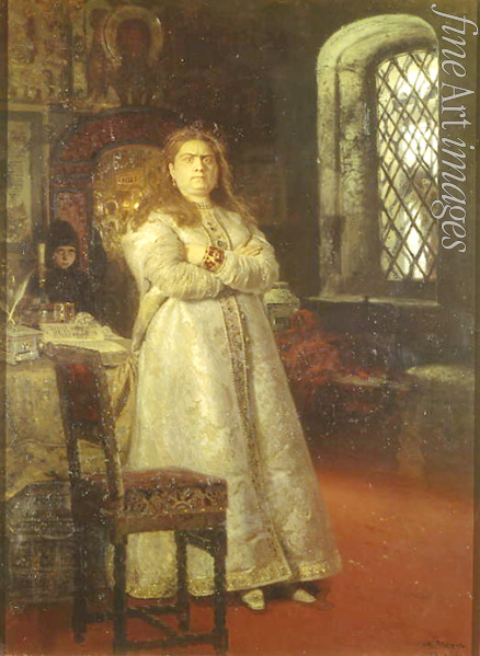 Repin Ilya Yefimovich - Tsarevna Sofia at the Novodevichy Convent during the Strelets execution and the torturing of her servants in 1698