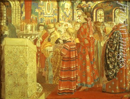 Ryabushkin Andrei Petrovich - Muscovite women at the church service