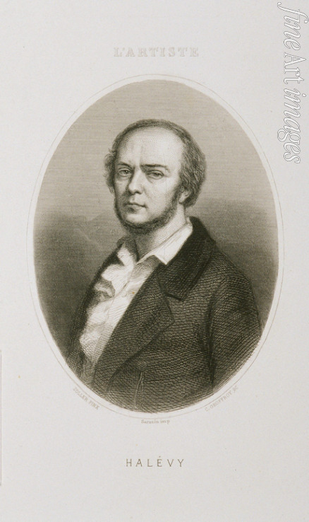 Unbekannter Künstler - Porträt von Komponist Jacques Fromental Halévy (1799-1862)