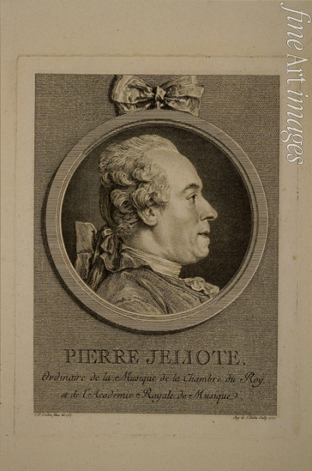 Saint-Aubin Augustin de - Porträt von Sänger und Komponist Pierre de Jélyotte (1713-1797)