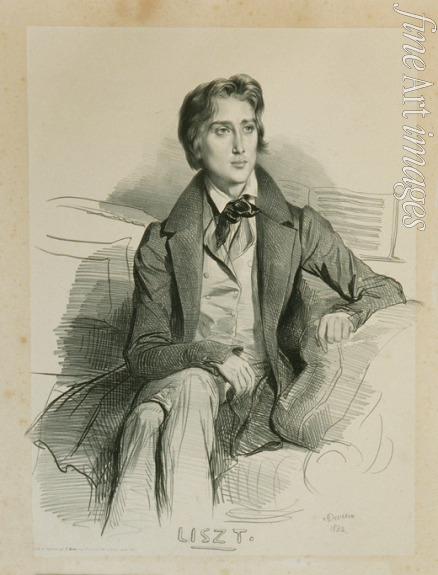 Devéria Achille - Portrait of the composer Franz Liszt (1811-1886)