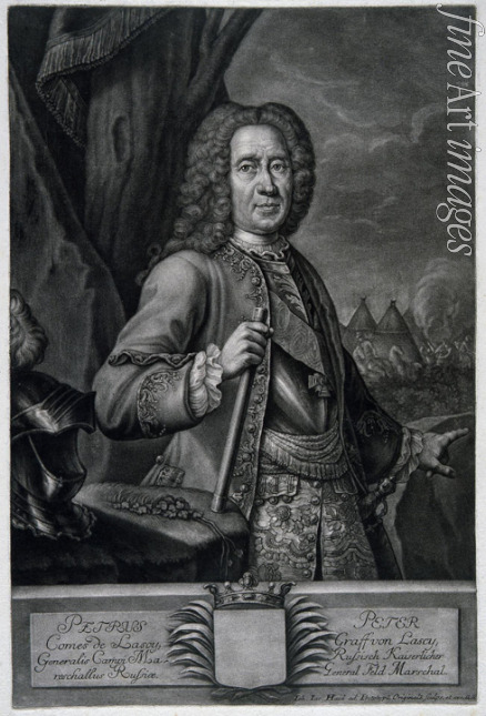 Haid (Hayd) Johann Jacob - Porträt von Feldmarschall Peter Graf von Lacy (1678-1751)