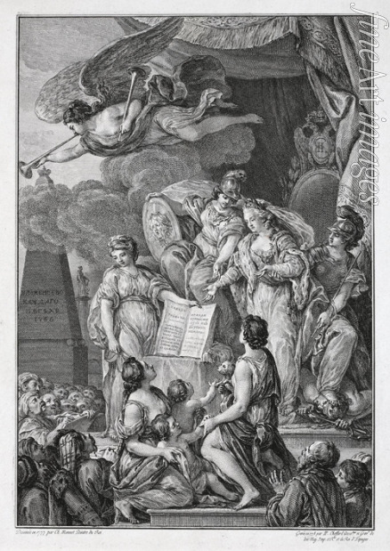 Choffard Pierre-Philippe - Allegorie der Kaiserin Katharina II. mit dem Text von Nakas (Instruktion)