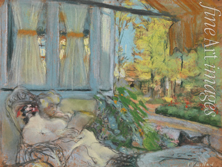 Vuillard Édouard - Madame Hessel auf der Cézannes geschlossenen Terrasse lesend