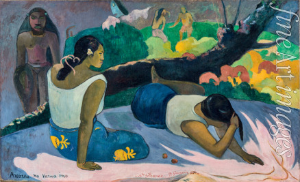 Gauguin Paul Eugéne Henri - Arearea no Varua ino (Words of the Devil or Reclining Tahitian Women)