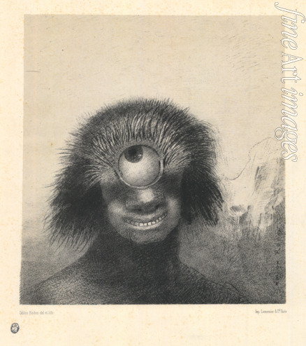 Redon Odilon - The Misshapen Polyp Floated on the Shores, a Sort of Smiling and Hideous Cyclops. From the series Les Origines