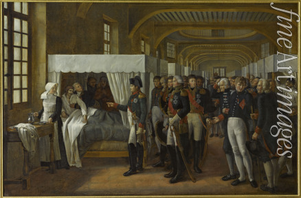 Veron-Bellecourt Alexandre - Napoleon I visiting the infirmary of Les Invalides, February 11, 1808