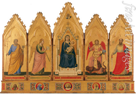 Giotto di Bondone - Polptychon: Thronende Madonna mit Kind und Heiligen