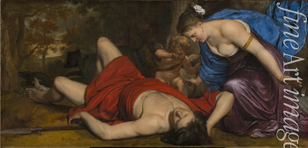 Holsteijn Cornelis Pieterszoon - Venus and Cupid Mourning the Dead Adonis