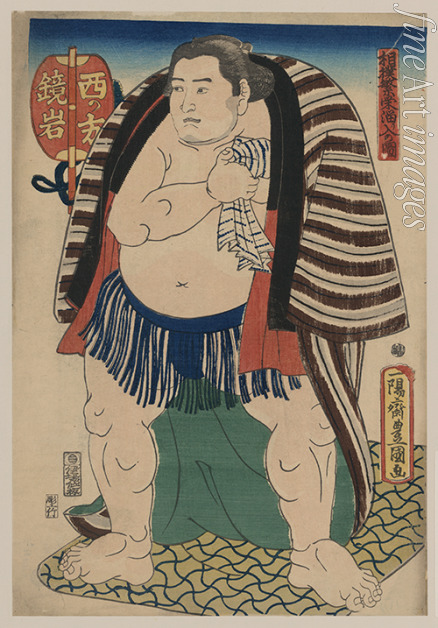 Toyokuni Utagawa - Der Sumo-Ringer Kagamiiwa von der Westseite