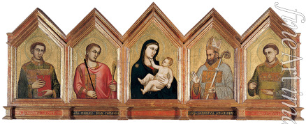 Giotto di Bondone - Madonna und Kind mit heligen Eugenius, Minias, Zenobius und Crescentius