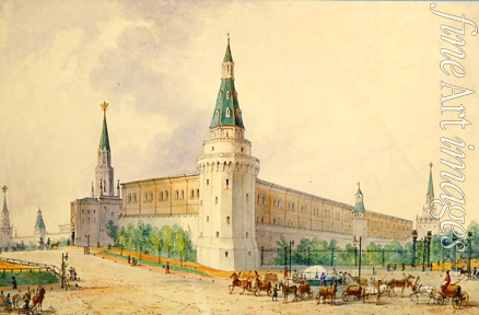 Vivien de Châteaubrun Joseph Eustache - The Resurrection Square and the Alexander Garden in Moscow