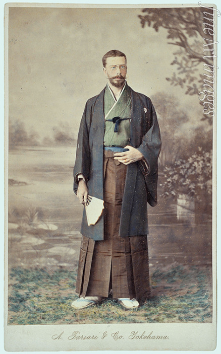 Farsari Adolfo - Prinz Heinrich Karl Ludwig von Bourbon-Parma (1851–1905) in der japanischen Kleidung