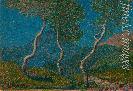 Barabino Angelo - Landschaft mit drei Bäumen