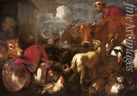 Castiglione Giovanni Benedetto - The Animals Board Noah's Ark