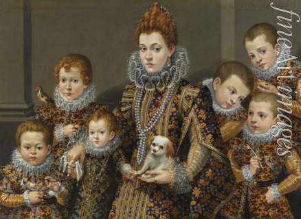 Fontana Lavinia - Porträt von Bianca degli Utili Maselli mit ihren sechs Kindern