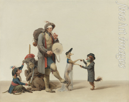 Boilly Louis-Léopold - Der Dresseur mit tanzenden Hunden, Bär und Affen