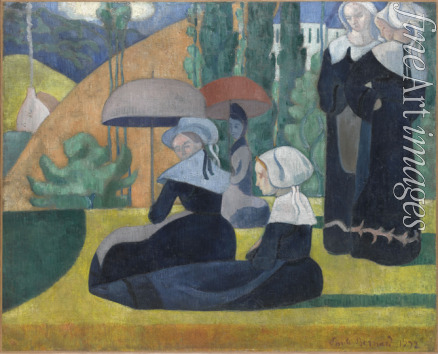 Bernard Émile - Breton Women with Umbrellas
