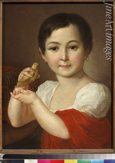 Tropinin Wassili Andrejewitsch - Porträt von Fürstin Lidia Alexejewna Gortschakowa (1807-1826) mit Kanarienvogel