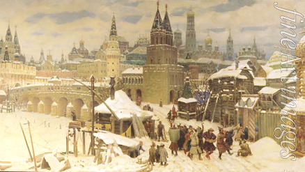 Wasnezow Appolinari Michailowitsch - Moskau im 17. Jahrhundert. Die Allerheiligenbrücke