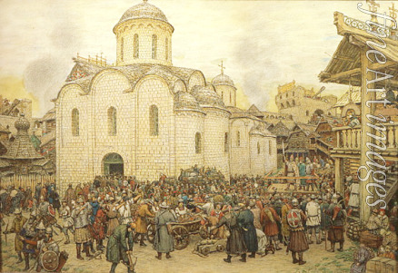 Wasnezow Appolinari Michailowitsch - Die Verteidigung Moskaus während der Invasion Orda Khans Toktamisch 1382