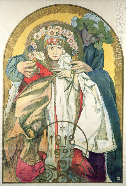 Mucha Alfons Marie - Poster for the 10th Anniversary of the Independence of the Republic of Czechoslovakia