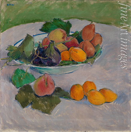 Moser Koloman - Still life with fruit and leaves