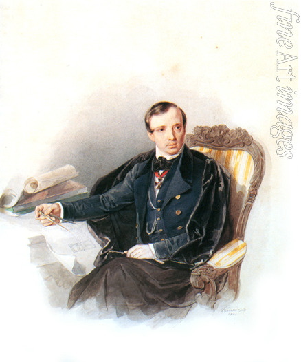Klünder Alexander Iwanowitsch - Porträt des Malers und Architekten Alexander Briullow (1798-1877)