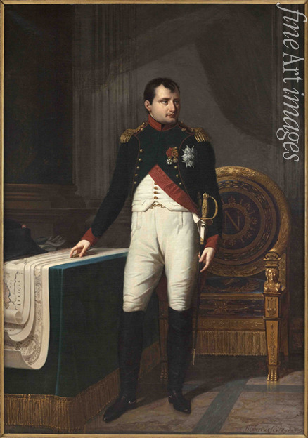 Lefévre Robert - Napoleon I in his uniform of the Chasseurs à cheval de la Garde at the Hôtel de Ville in Paris